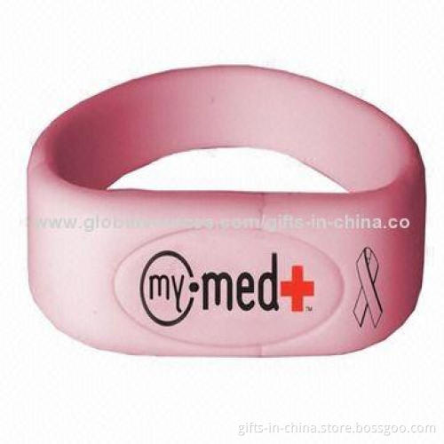 Bracelet-shaped 64GB USB Flash Drive, Customized Imprinted Logos and Free Samples Supply